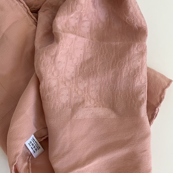Auth VTG DIOR Pink Monogram Silk Scarf - Picture 13 of 13